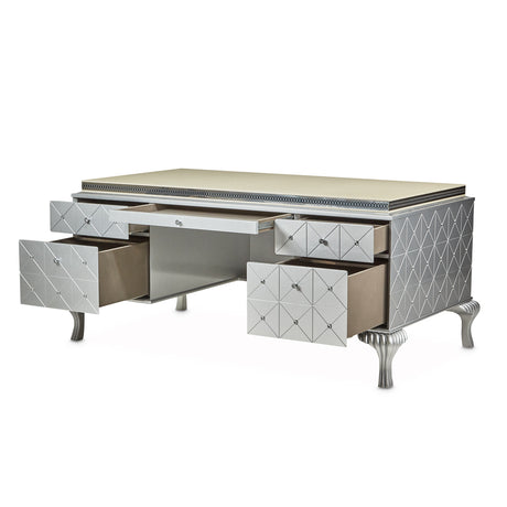 Hollywood Swank Pearl Caviar Desk from Michael Amini - Luna Furniture