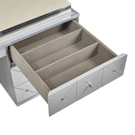 Hollywood Swank Pearl Caviar Desk from Michael Amini - Luna Furniture