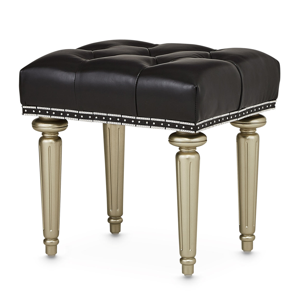 Hollywood Swank Platinum Vanity Bench from Michael Amini - Luna Furniture