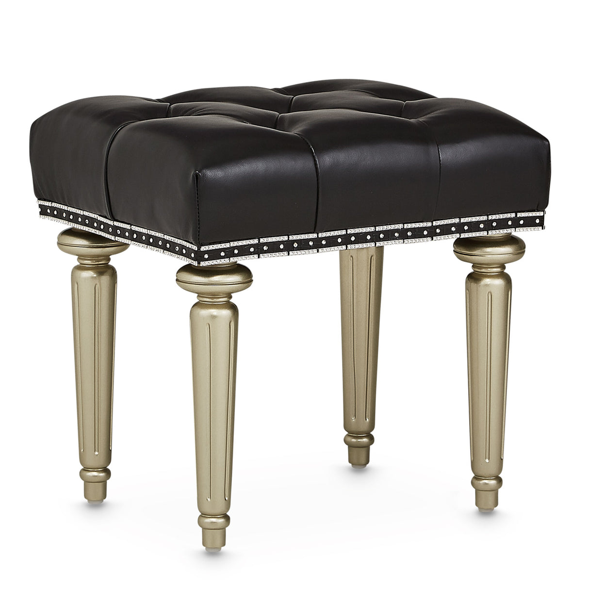 Hollywood Swank Platinum Vanity Bench from Michael Amini - Luna Furniture