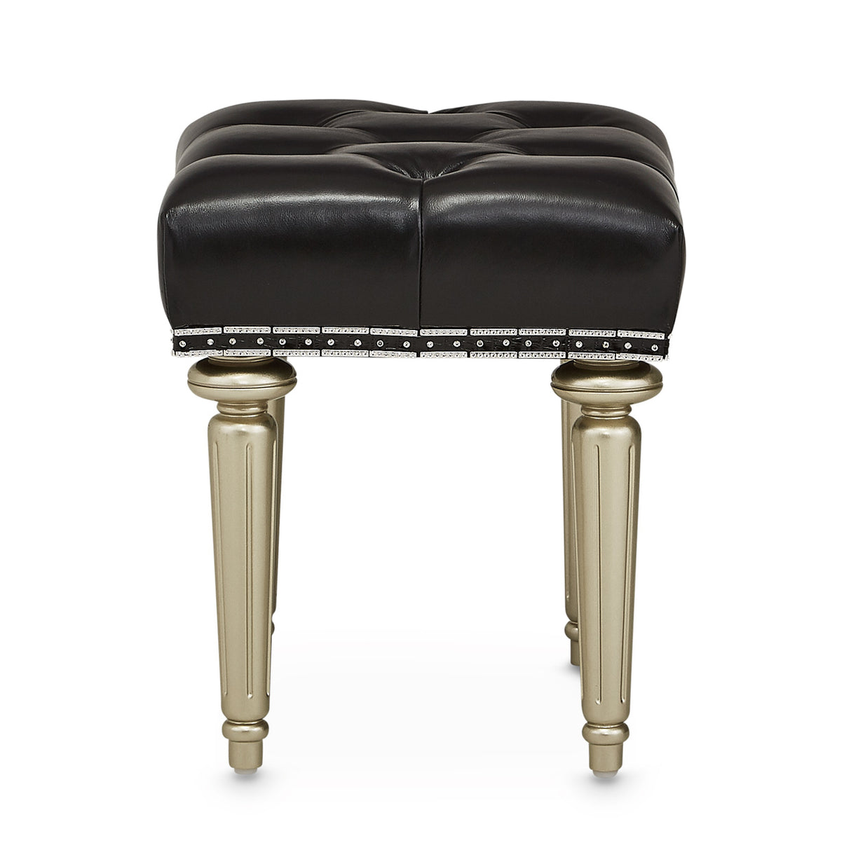 Hollywood Swank Platinum Vanity Bench from Michael Amini - Luna Furniture