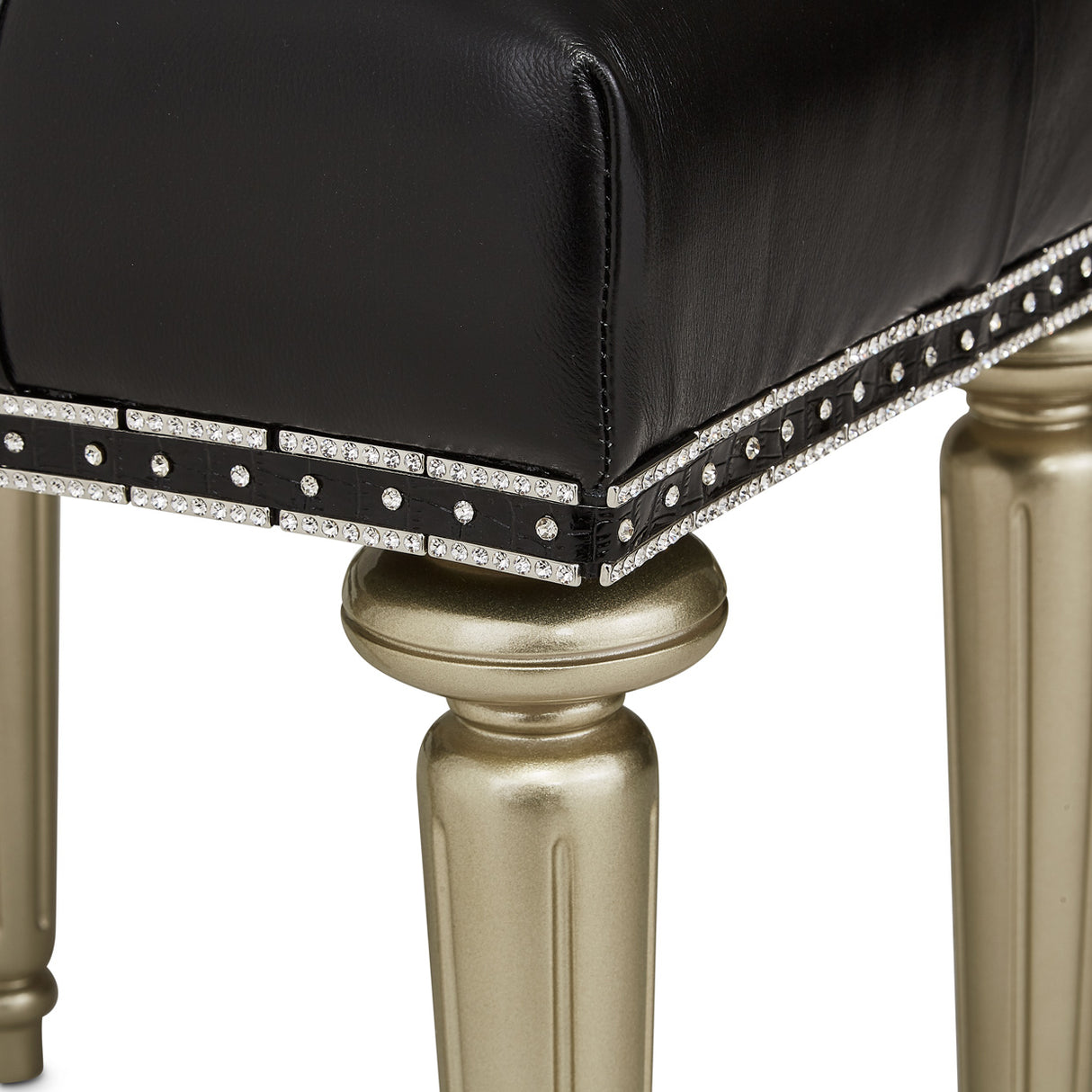 Hollywood Swank Platinum Vanity Bench from Michael Amini - Luna Furniture