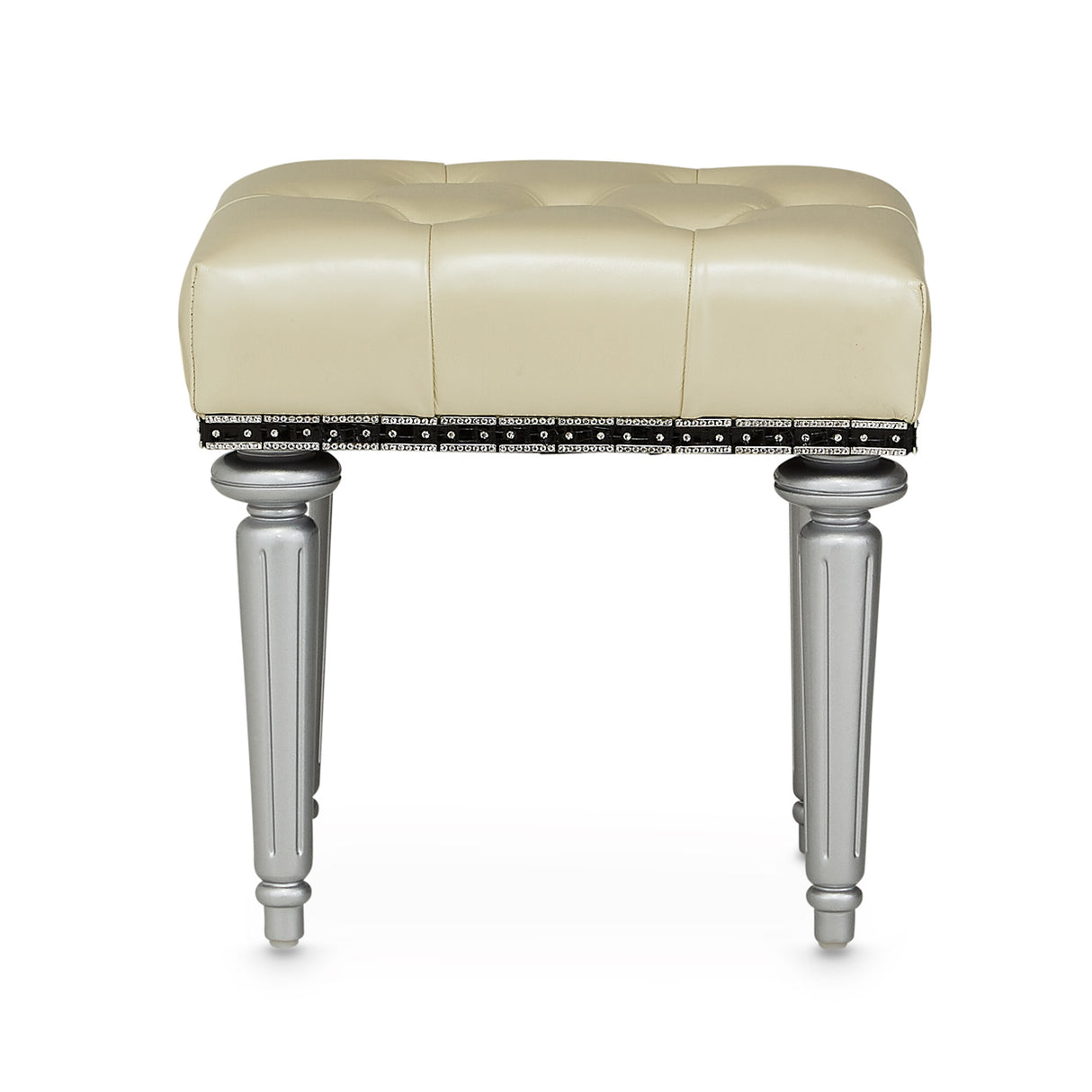 Hollywood Swank Creamy Pearl Vanity Bench from Michael Amini - Luna Furniture