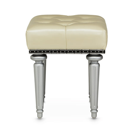 Hollywood Swank Creamy Pearl Vanity Bench from Michael Amini - Luna Furniture