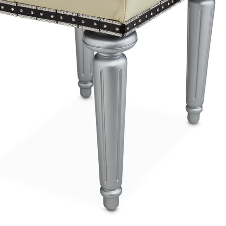 Hollywood Swank Creamy Pearl Vanity Bench from Michael Amini - Luna Furniture