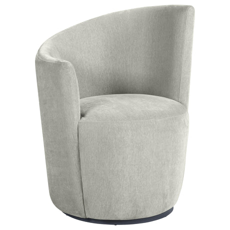 Nueva Dove Gray Upholstered Swivel Chair Curved Backrest from Coaster - Luna Furniture