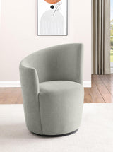 Nueva Dove Gray Upholstered Swivel Chair Curved Backrest from Coaster - Luna Furniture
