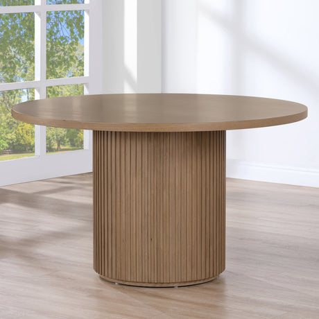 Colvin 52″ Round Dining Table, Toffee finish from Steve Silver - Luna Furniture