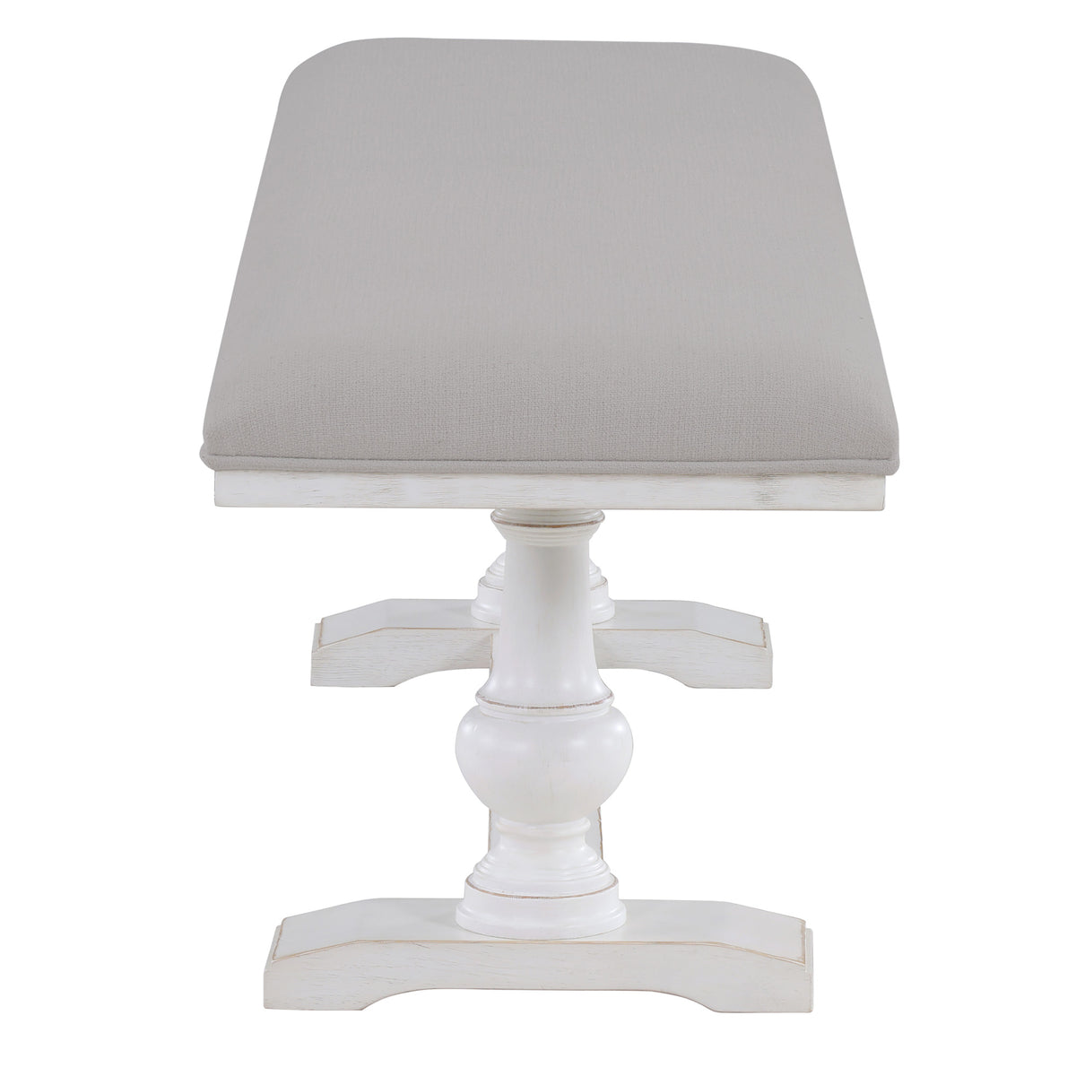 Warren White/Gray 60″ Upholstered Dining Bench from Steve Silver - Luna Furniture