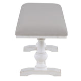 Warren White/Gray 60″ Upholstered Dining Bench from Steve Silver - Luna Furniture