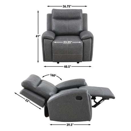 Gaston Gray Manual Glider Recliner from Steve Silver - Luna Furniture