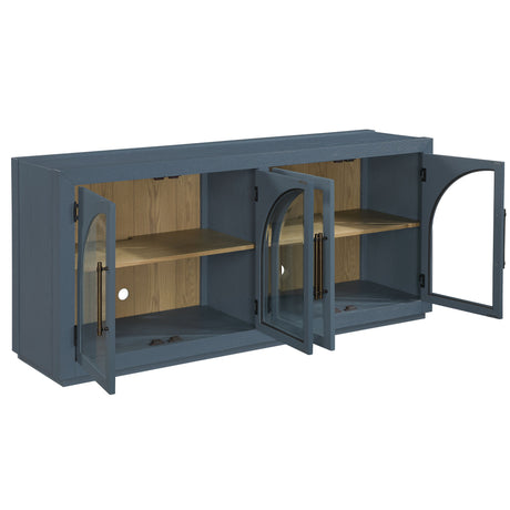 Magnolia Cathedral Doored Server, Dusty Blue Finish from Steve Silver - Luna Furniture