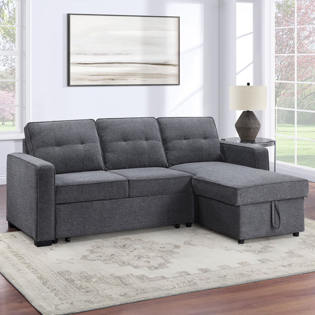 Noah Gray Convertible Sleeper Loveseat from Steve Silver - Luna Furniture