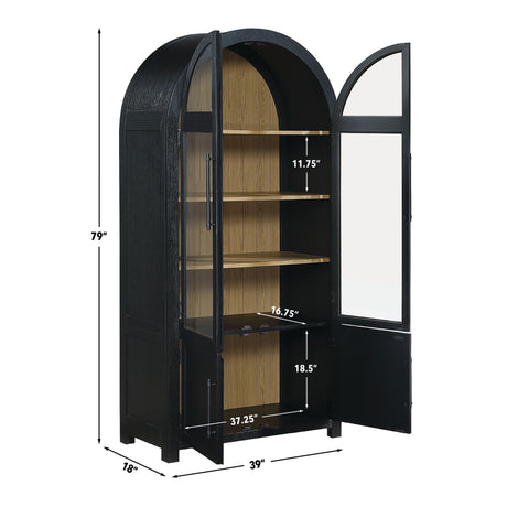 Magnolia Black Curio with Weathered Sand Interior from Steve Silver - Luna Furniture
