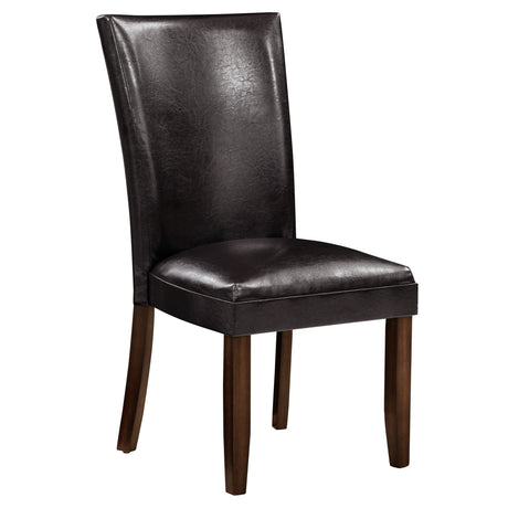 Hartford Vegan Leather Side Chair, Brown, Set of 2 from Steve Silver - Luna Furniture