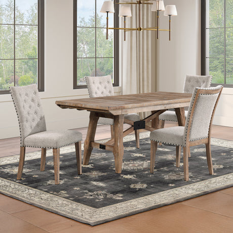Riverdale Oatmeal/Driftwood Trestle Dining Room Set from Steve Silver - Luna Furniture