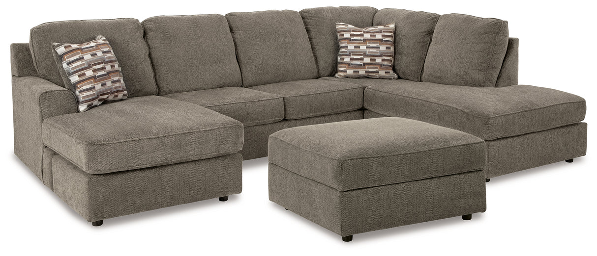 O'Phannon Putty 2-Piece Sectional with Ottoman from Ashley - Luna Furniture