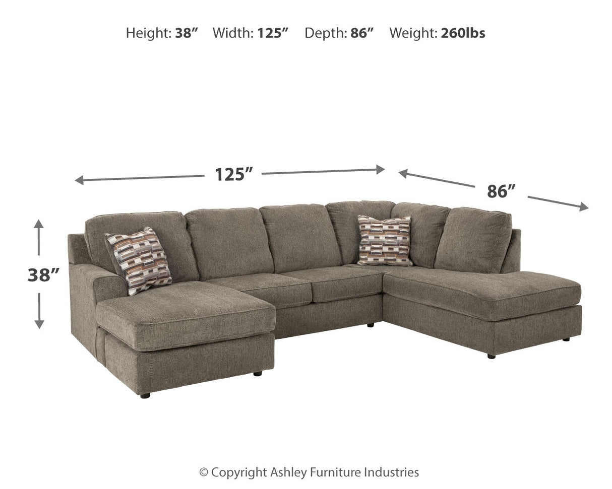 O'Phannon Putty 2-Piece Sectional with Ottoman from Ashley - Luna Furniture