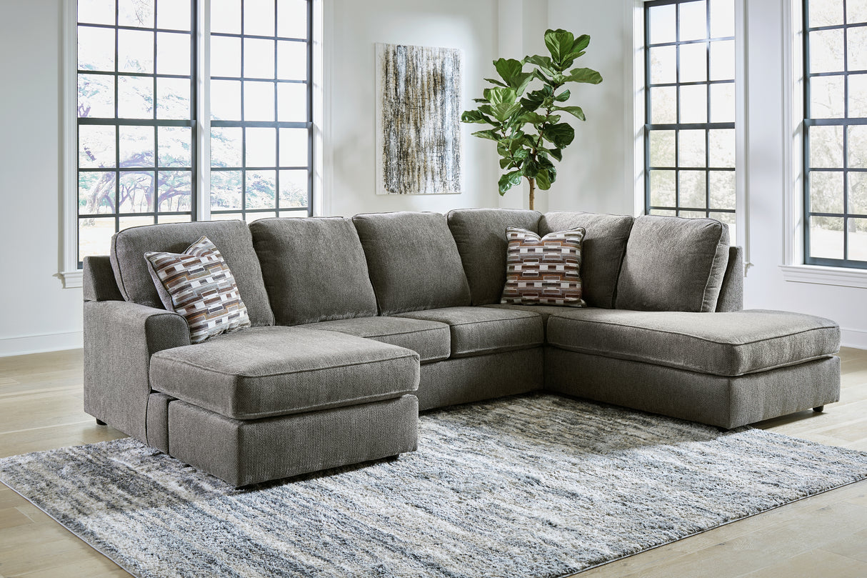O'Phannon Putty 2-Piece Sectional with Ottoman from Ashley - Luna Furniture