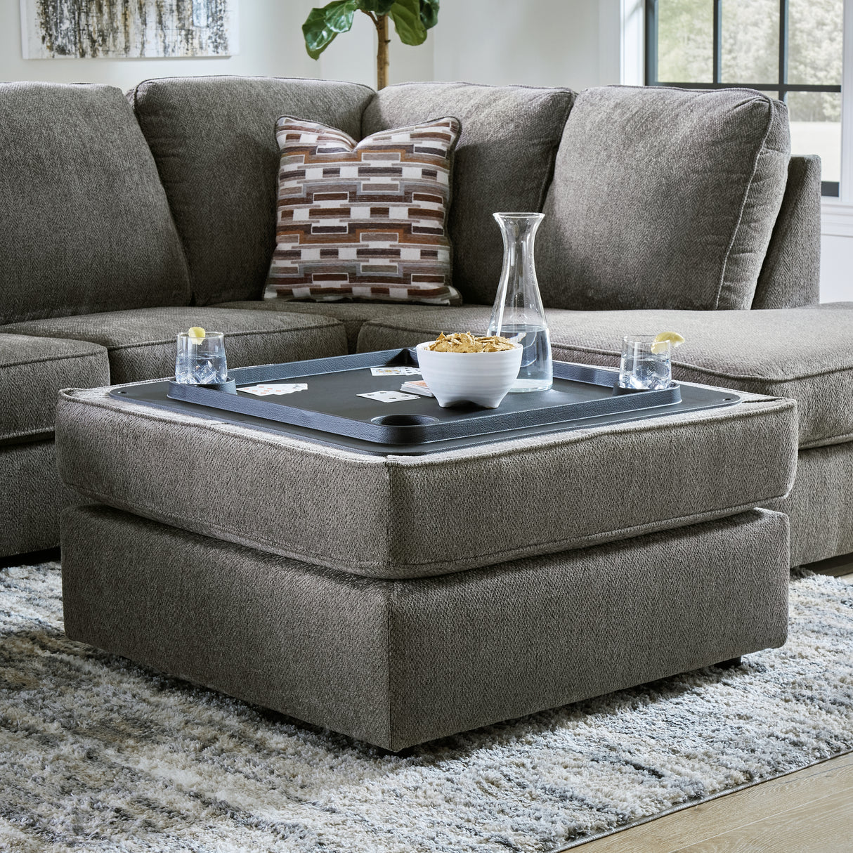 O'Phannon Putty 2-Piece Sectional with Ottoman from Ashley - Luna Furniture