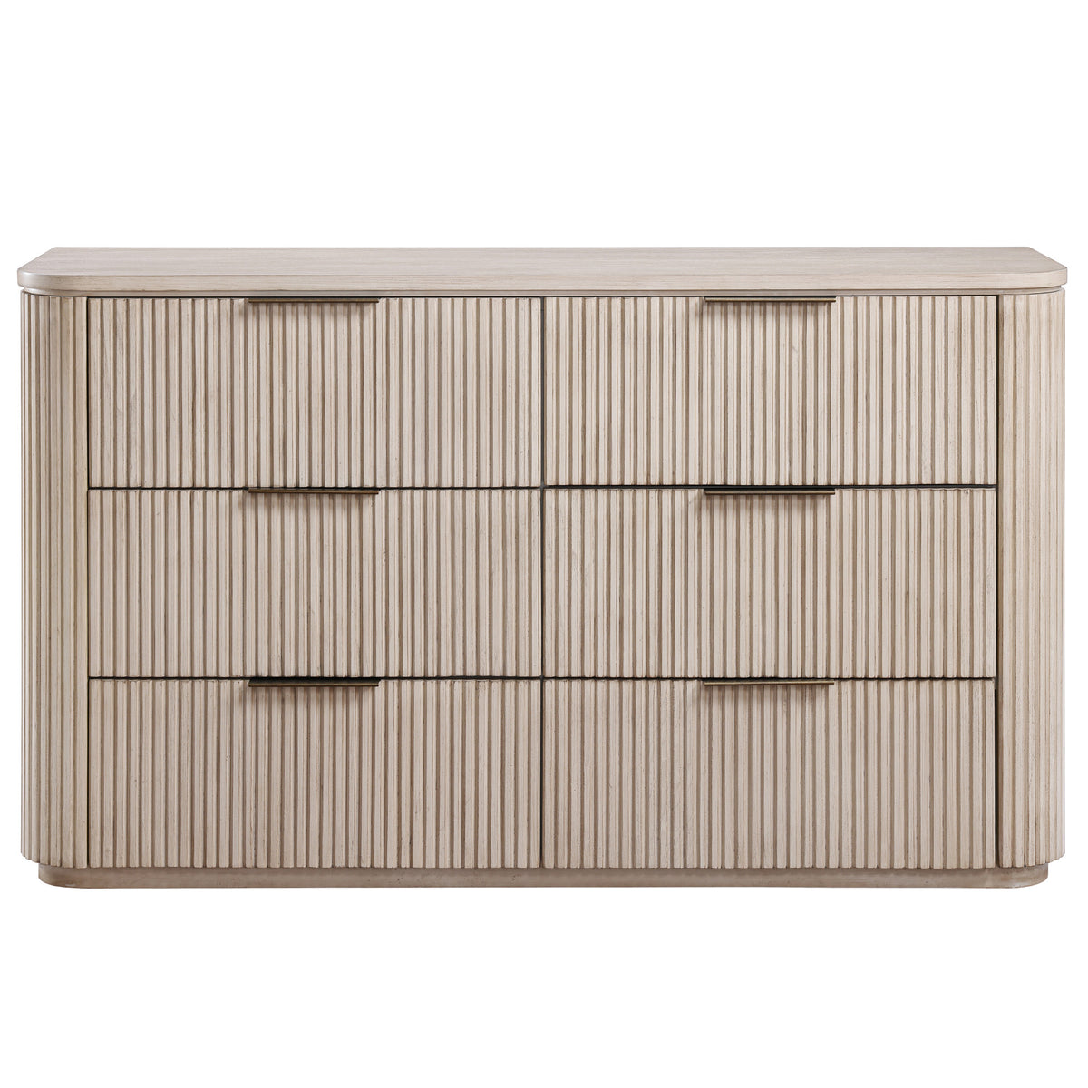 Henry 65″ 6-Drawer Reeded Dresser, Tan Finish from Steve Silver - Luna Furniture
