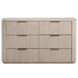 Henry 65″ 6-Drawer Reeded Dresser, Tan Finish from Steve Silver - Luna Furniture
