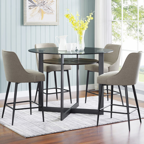 Olson 24″ Counter Chair, Khaki, Set of 2 from Steve Silver - Luna Furniture