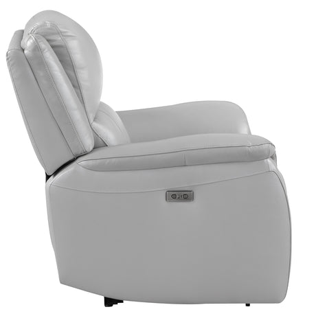 Alexandria Stone Top-Grain Leather Power Recliner from Steve Silver - Luna Furniture