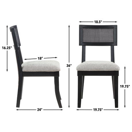 Colvin Light Gray/Black Cane Side Chair, Set of 2 from Steve Silver - Luna Furniture