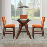 Zen 5-Piece Counter Set with Orange Velvet Counter Chairs from Steve Silver - Luna Furniture