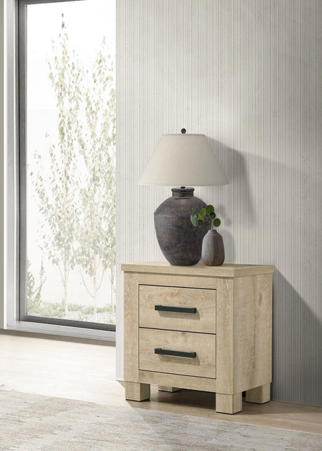 Oakglen Weathered Oak 2-Drawer Nightstand from Coaster - Luna Furniture