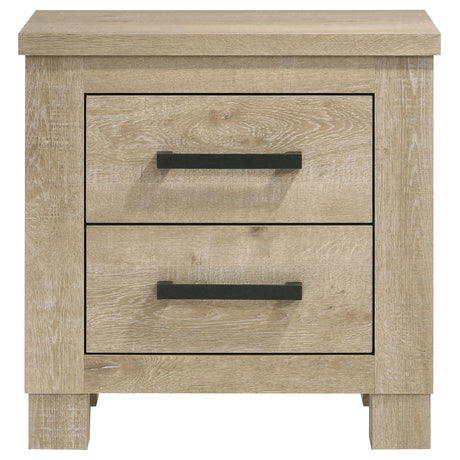 Oakglen Weathered Oak 2-Drawer Nightstand from Coaster - Luna Furniture