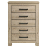 Oakglen Weathered Oak 5-Drawer Chest from Coaster - Luna Furniture