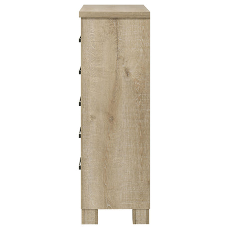 Oakglen Weathered Oak 5-Drawer Chest from Coaster - Luna Furniture