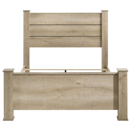 Oakglen Weathered Oak 55-inch Eastern King Panel Bed from Coaster - Luna Furniture