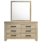 Oakglen Weathered Oak 6-Drawer Bedroom Dresser and Mirror from Coaster - Luna Furniture