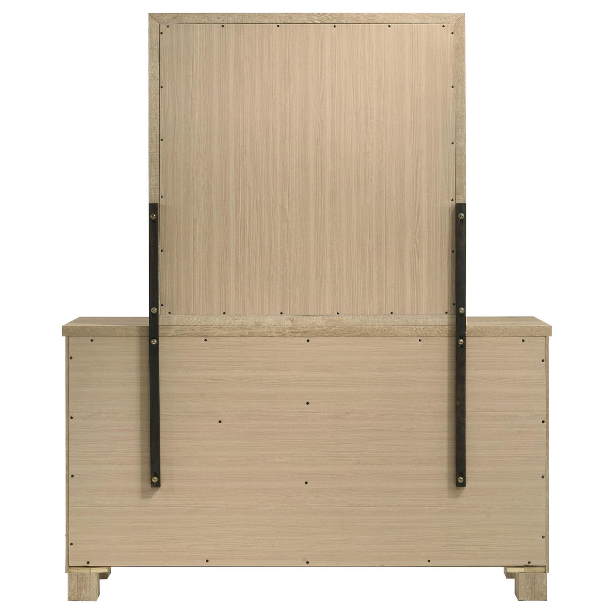 Oakglen Weathered Oak 6-Drawer Bedroom Dresser and Mirror from Coaster - Luna Furniture