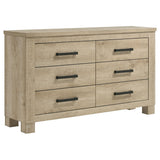 Oakglen Weathered Oak 6-Drawer Bedroom Dresser from Coaster - Luna Furniture