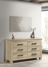 Oakglen Weathered Oak 6-Drawer Bedroom Dresser from Coaster - Luna Furniture