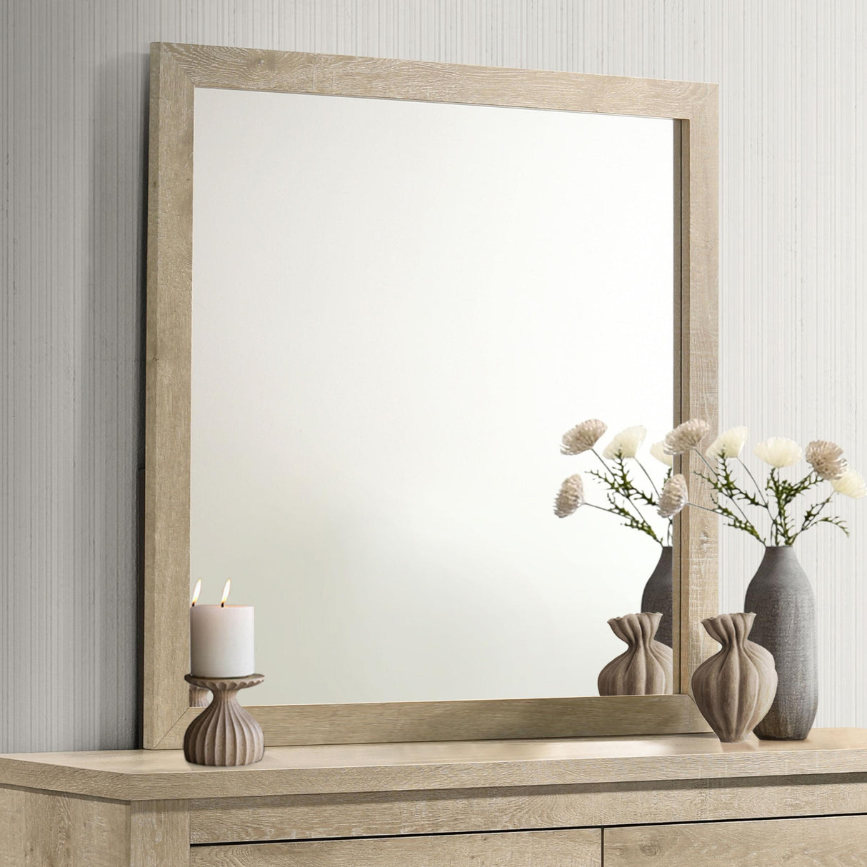 Oakglen Dresser Mirror Weathered Oak (Mirror Only) from Coaster - Luna Furniture