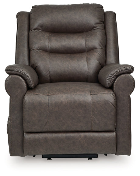 Oatman Umber Power Lift Recliner from Ashley - Luna Furniture