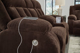 Observation Chocolate Power Reclining Loveseat with Console from Ashley - Luna Furniture