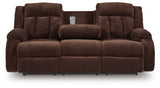 Observation Chocolate Power Reclining Sofa with Drop Down Table from Ashley - Luna Furniture