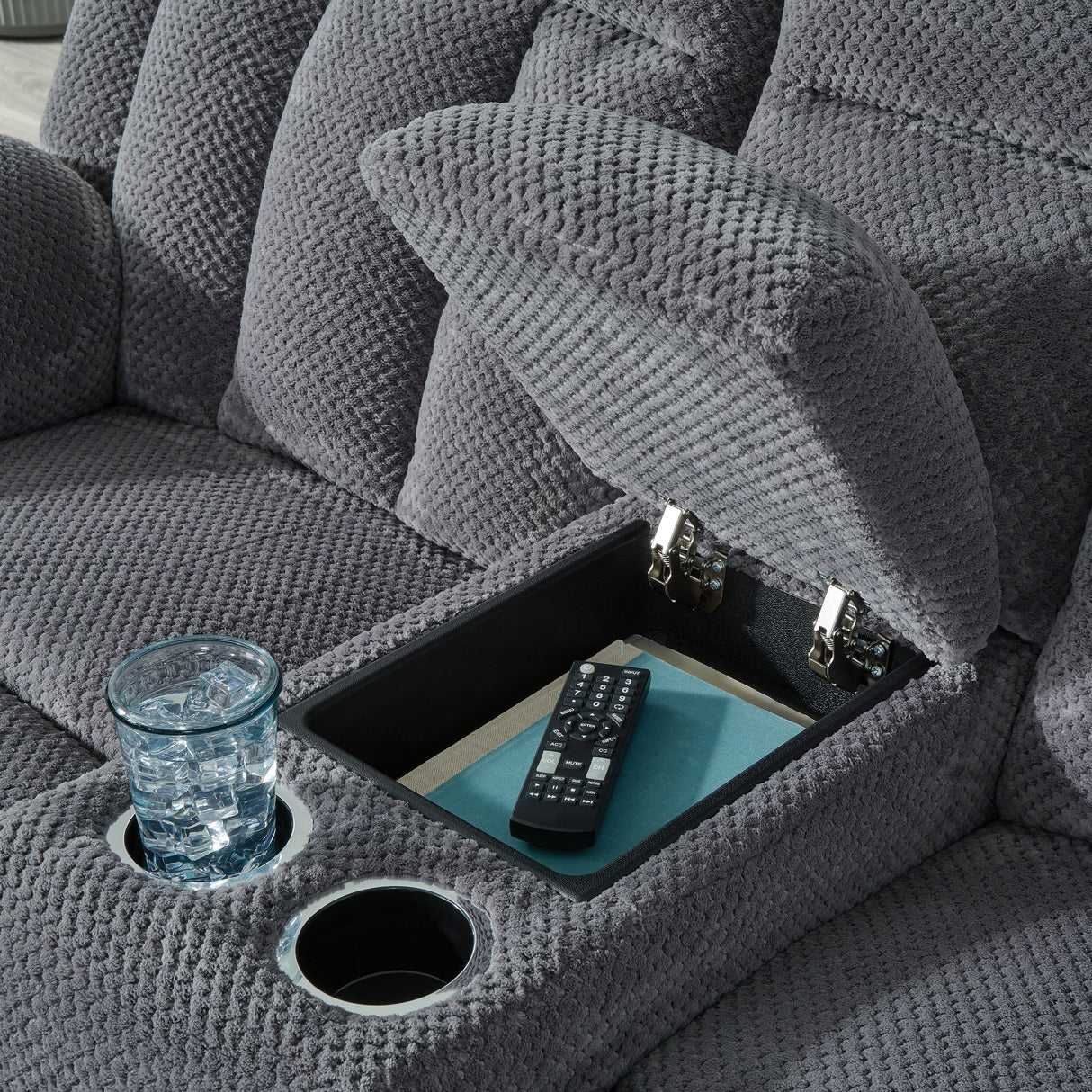 Observation Steel Power Reclining Loveseat with Console from Ashley - Luna Furniture