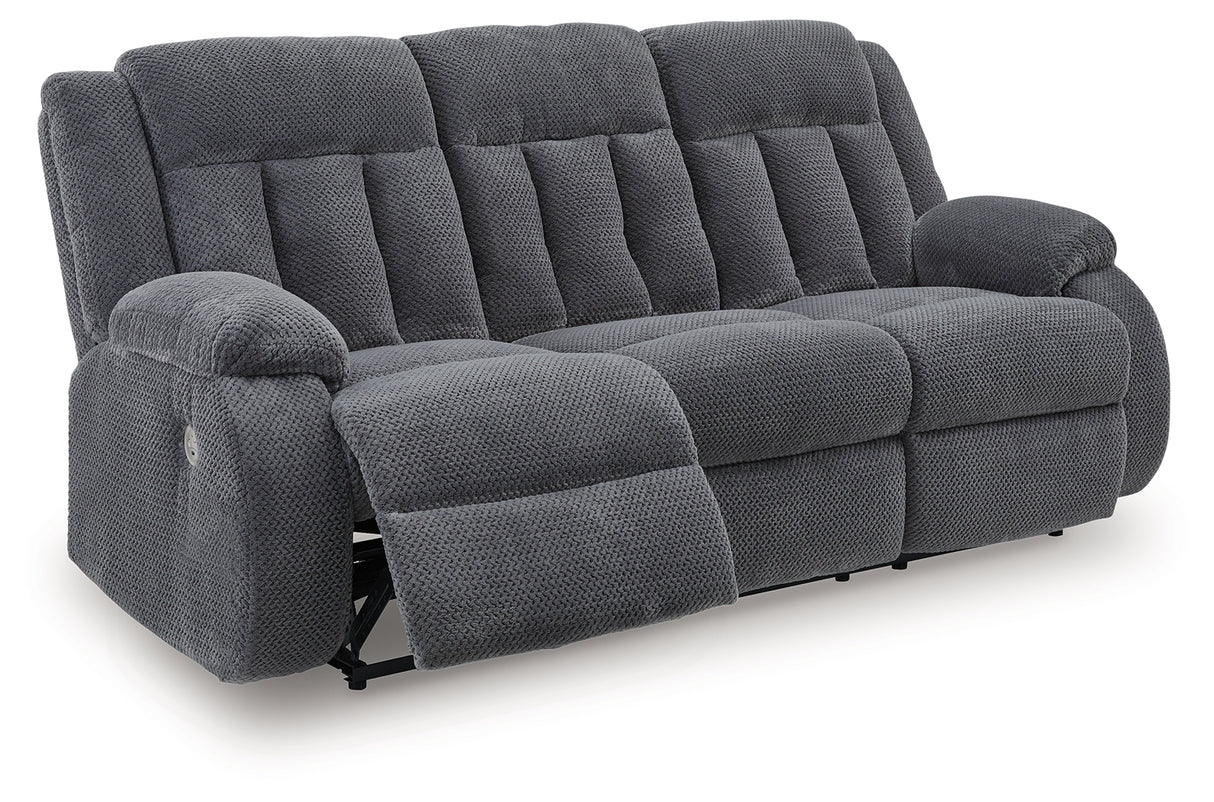 Observation Steel Power Reclining Sofa with Drop Down Table from Ashley - Luna Furniture