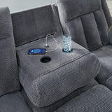 Observation Steel Power Reclining Sofa with Drop Down Table from Ashley - Luna Furniture
