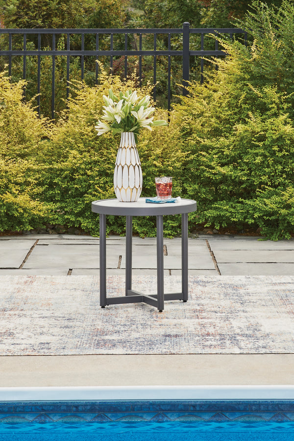 Ocean Beach Gray Outdoor End Table