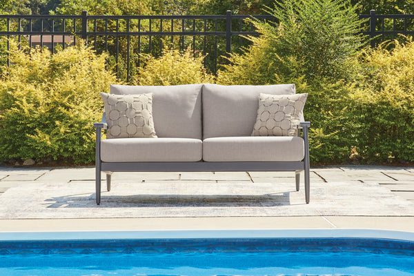 Ocean Beach Gray Outdoor Loveseat with Cushion