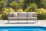 Ocean Beach Gray Outdoor Sofa with Cushion from Ashley - Luna Furniture