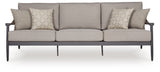 Ocean Beach Gray Outdoor Sofa with Cushion from Ashley - Luna Furniture